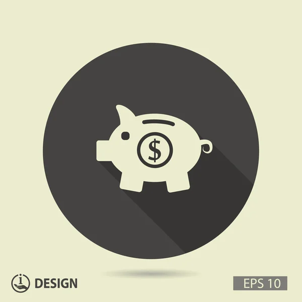 Pictograph van moneybox pictogram — Stockvector