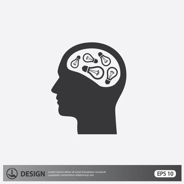 Пиктограф лампочек в голове — стоковый вектор