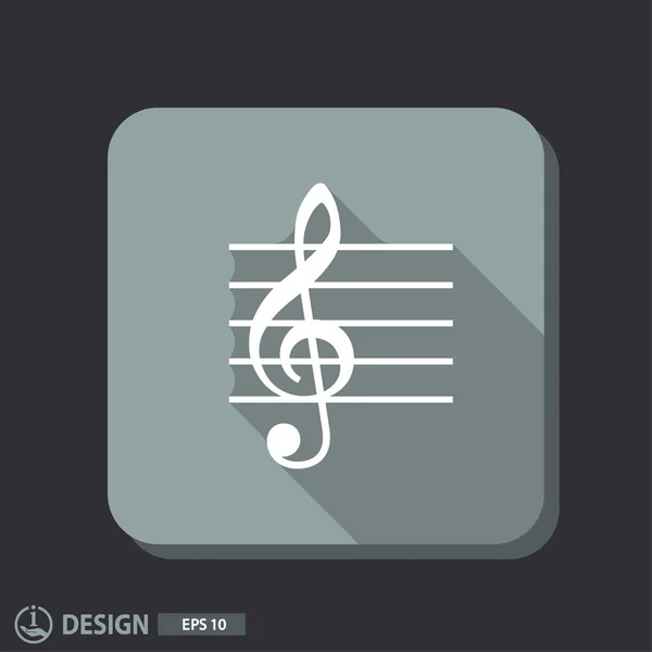 Pictograph of music key — Stock Vector