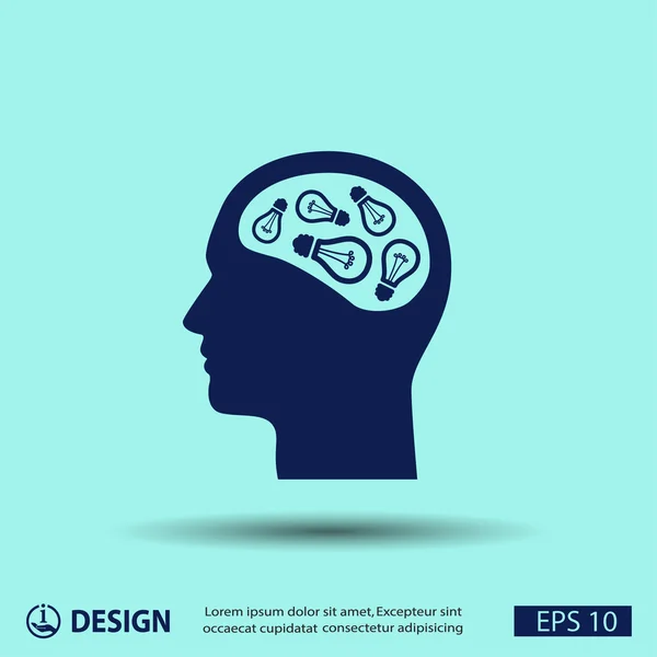 Pictografía de bombillas en la cabeza — Archivo Imágenes Vectoriales