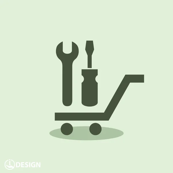 Pictograph of tools on cart — Stock Vector