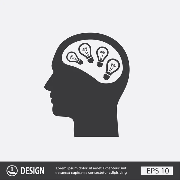 Ikona žárovky v hlavě — Stockový vektor
