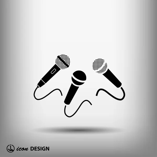 Trzy mikrofony ikona — Wektor stockowy