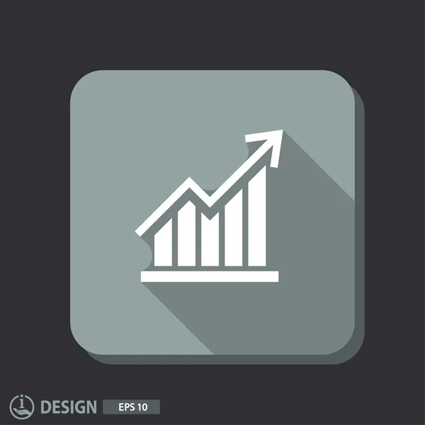 Pictografía de gráfico con flecha — Archivo Imágenes Vectoriales
