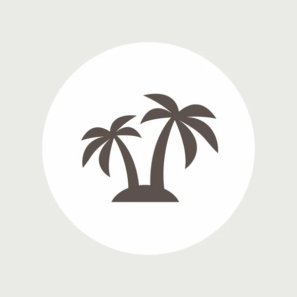 Pictograma de ilha com palmeiras — Vetor de Stock