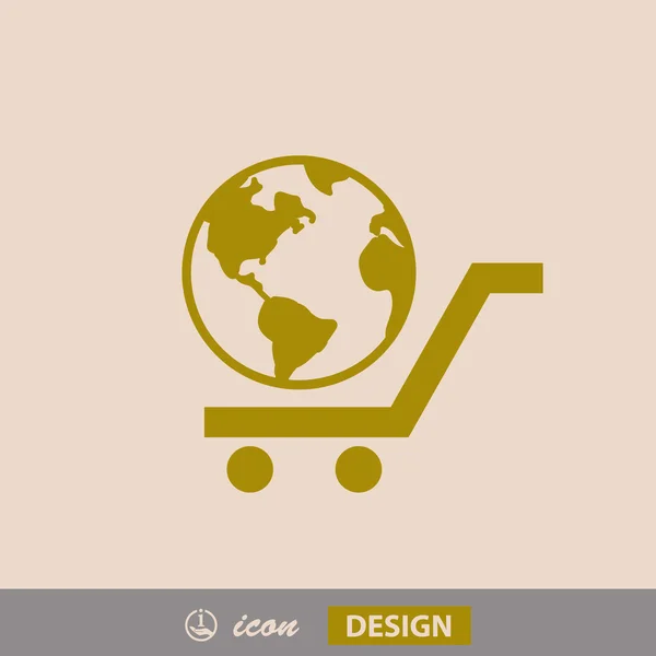 Pictograph van wereldbol icoon — Stockvector