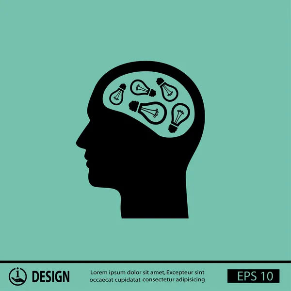 Ikona žárovky v hlavě — Stockový vektor