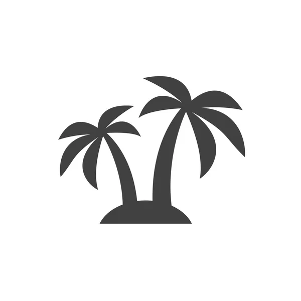 Pictografía de isla con palmeras — Vector de stock