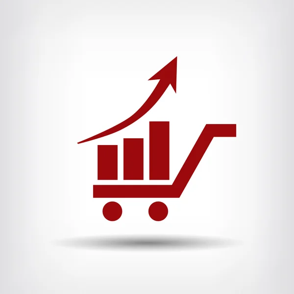 Pittogramma del grafico con freccia — Vettoriale Stock