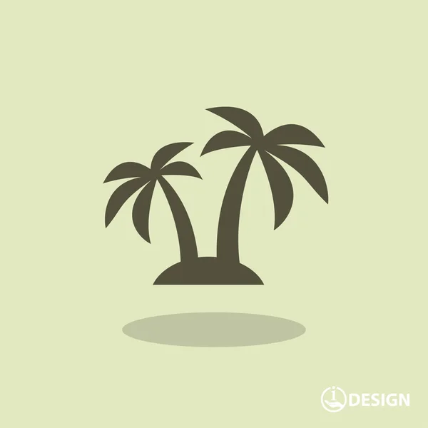 Pictografía de isla con palmeras — Vector de stock