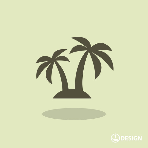 Pictograph of island with palm trees