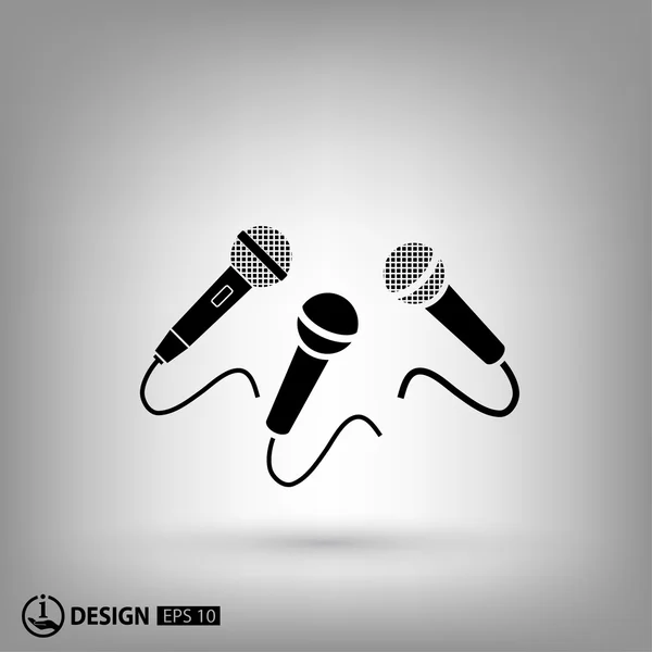 Trois icône Microphones — Image vectorielle