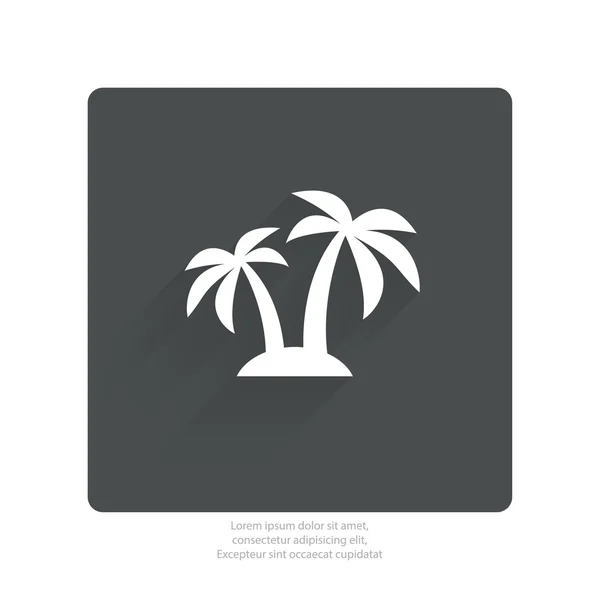 Pictograma de ilha com palmeiras — Vetor de Stock