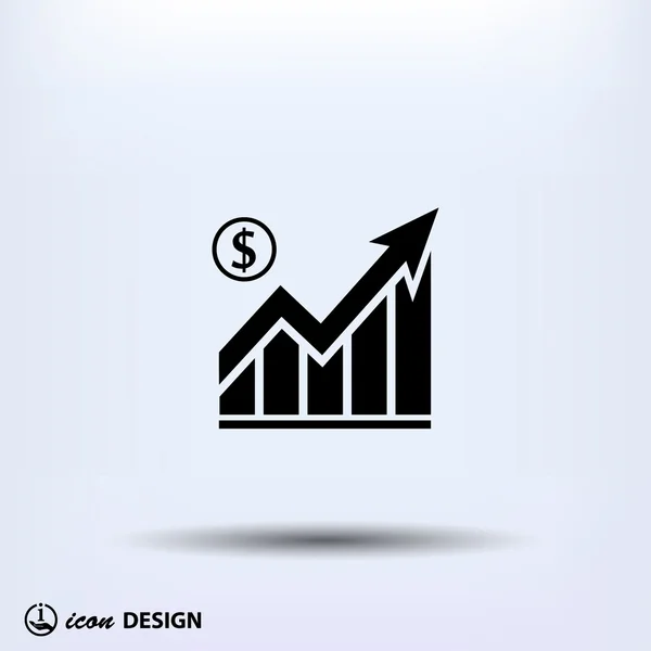 Pittogramma del grafico con freccia — Vettoriale Stock