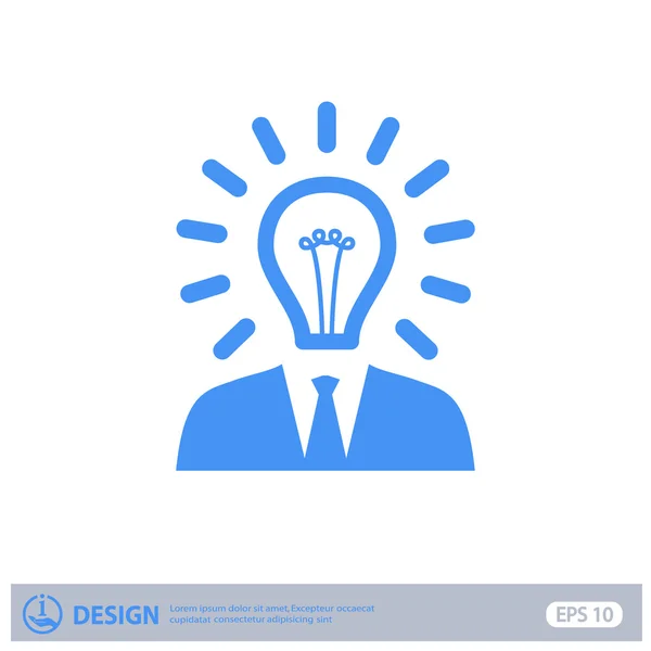 Pictograph of bulb instead of head — Stock Vector