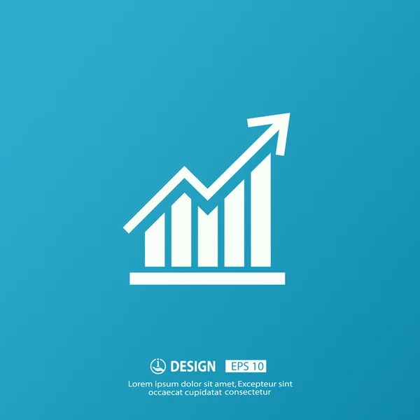 Pittogramma del grafico con freccia — Vettoriale Stock