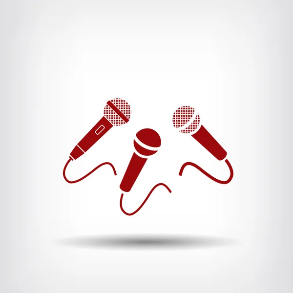 Tres micrófonos icono — Vector de stock