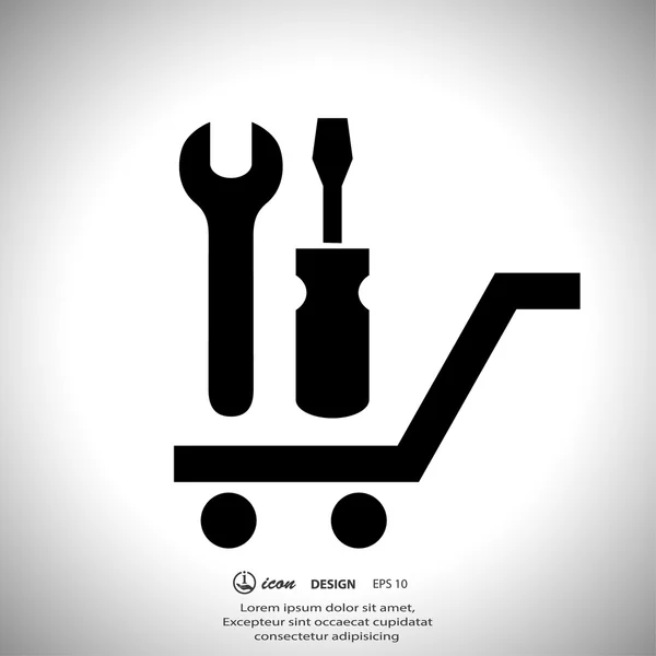 Pictograph of tools on cart — Stock Vector