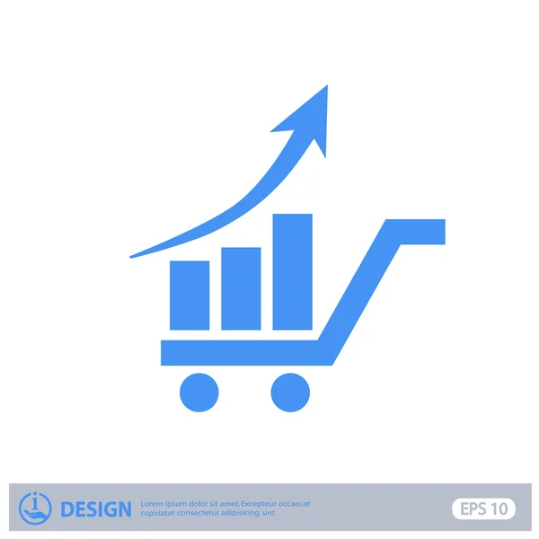 Pictograph of graph with arrow — Stock Vector