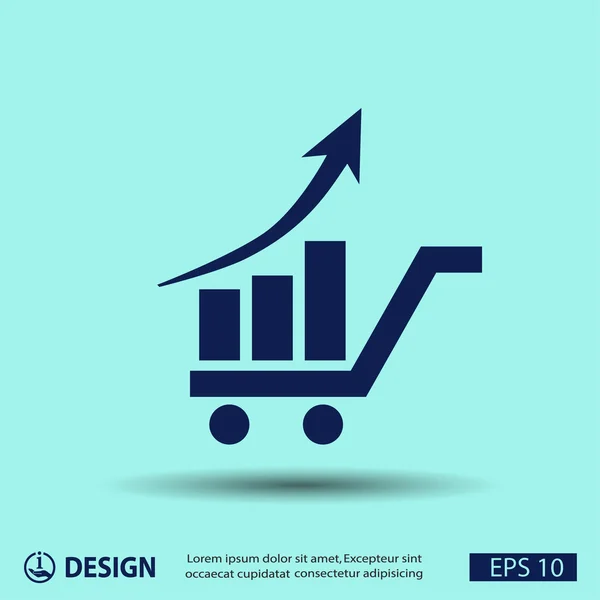 Pictograph of graph with arrow — Stock Vector
