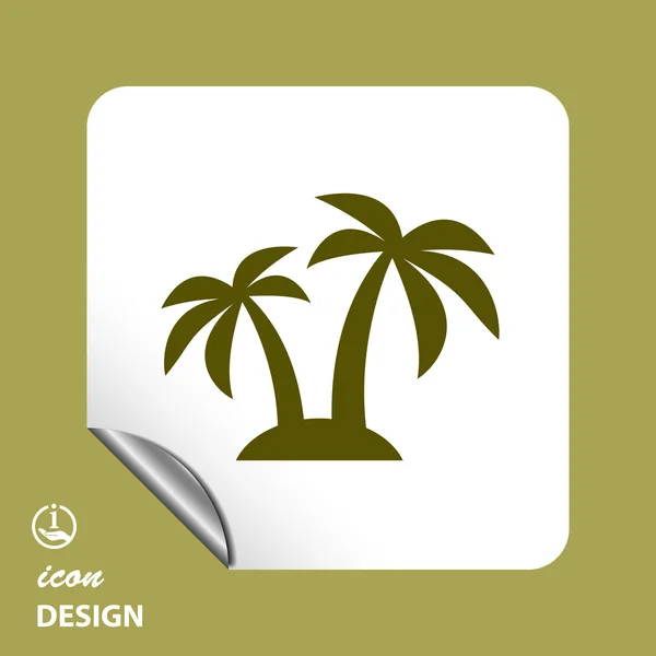 Piktographie der Insel mit Palmen — Stockvektor