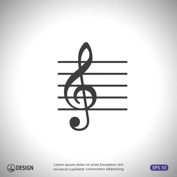 Pictograph of music key — Stock Vector