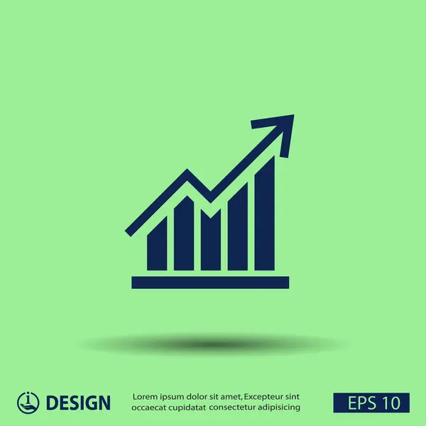 Pictograph van grafiek met pijl — Stockvector