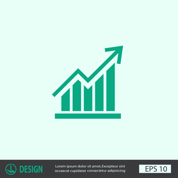 Pittogramma del grafico con freccia — Vettoriale Stock
