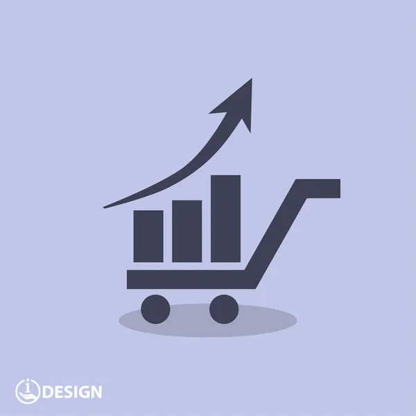 Pictograma de gráfico com seta — Vetor de Stock