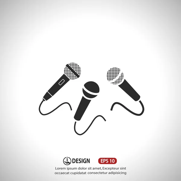 Three Microphones icon — Stock Vector