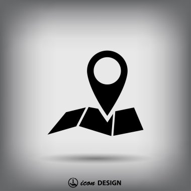 harita simgesi üzerinde toplu iğne.