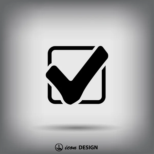 Pictograph of check mark icon — Stock Vector