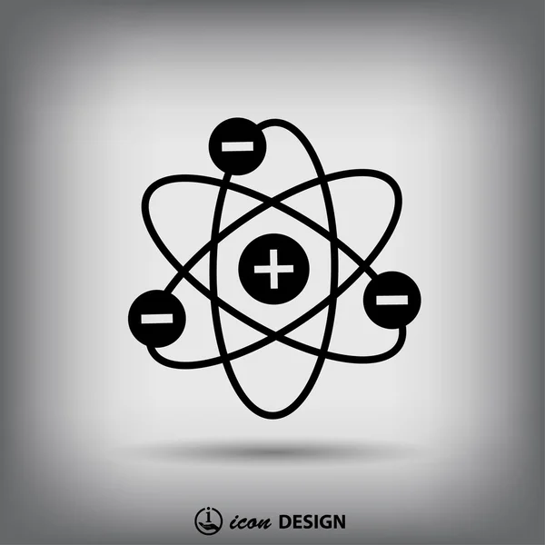 Pictograph of atom icon — Stock Vector