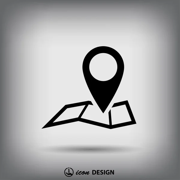 Pin en el icono del mapa . — Vector de stock