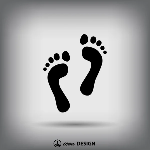 Pictograph of footprints icon — Stock Vector