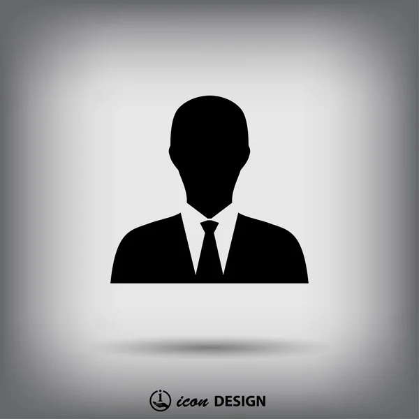 Pictografía del icono del hombre de negocios — Vector de stock