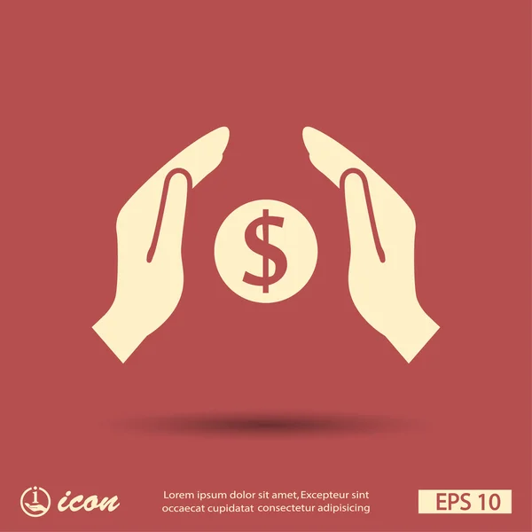 Pictograph a pénzt a kéz ikon — Stock Vector