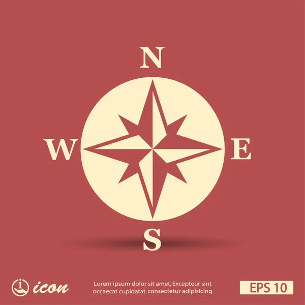 Pictograph of compass icon Stock Vector