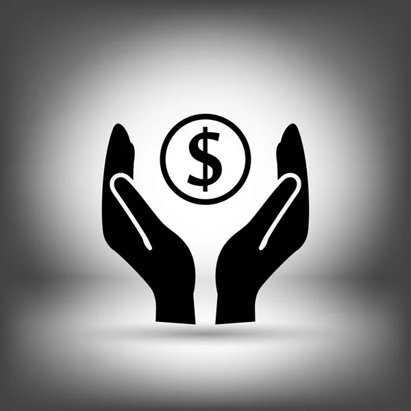 Pictograph of money in hand — Stock Vector