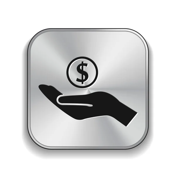 Pictograph van geld in de hand — Stockvector