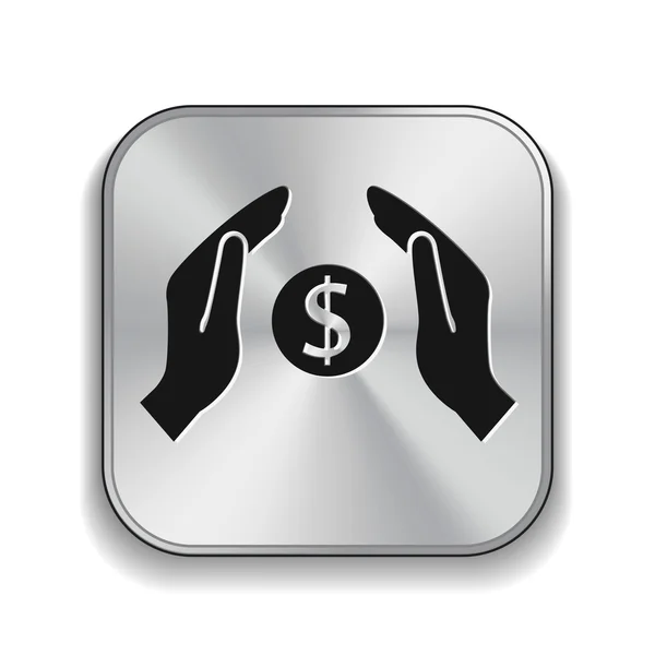 Pictograma de dinheiro nas mãos — Vetor de Stock
