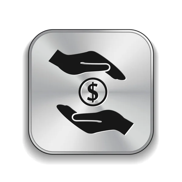 Pictograph of money in hands — Stock Vector