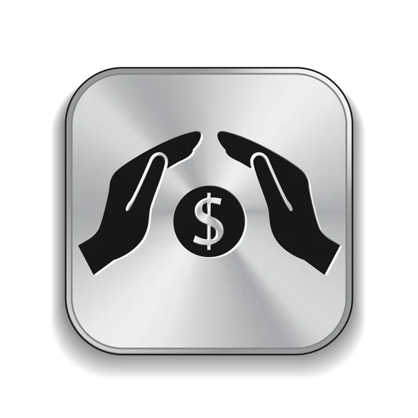 Pictograph of money in hands — Stock Vector