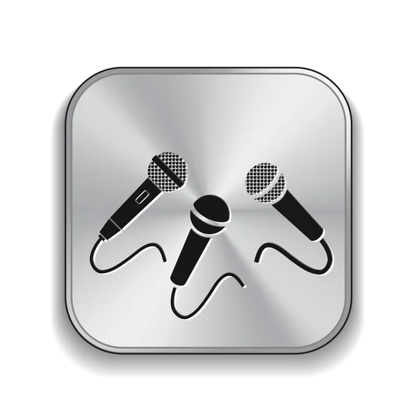Ilustración del icono de micrófonos — Vector de stock
