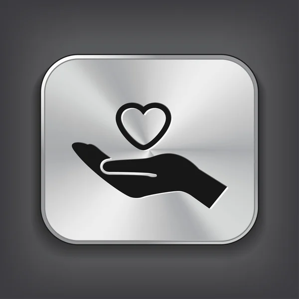 Corazón en la mano icono — Archivo Imágenes Vectoriales