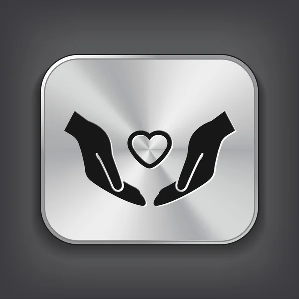 Heart in hands icon — Stock Vector