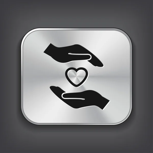 Heart in hands icon — Stock Vector