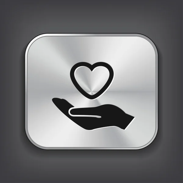 Coeur dans la main icône — Image vectorielle