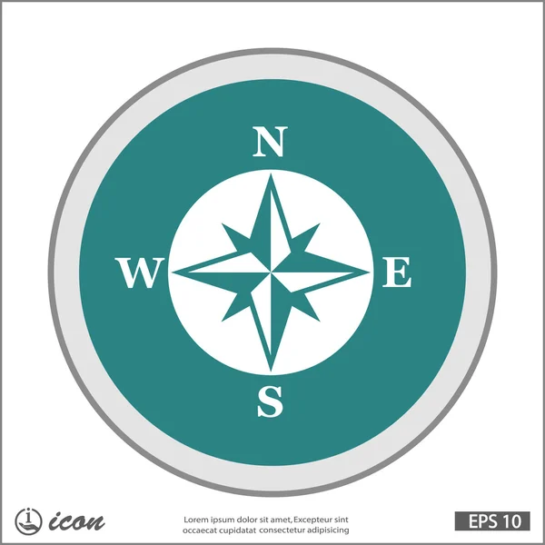 Pictograph of compass icon — Stock Vector