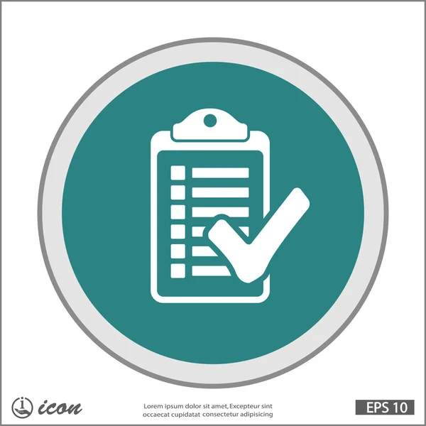 Pictografía del icono de la lista de verificación — Archivo Imágenes Vectoriales